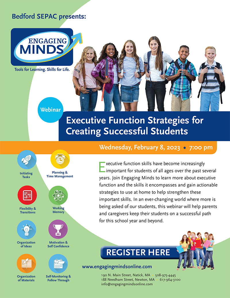 promotional graphic for Executive Function Strategies webinar