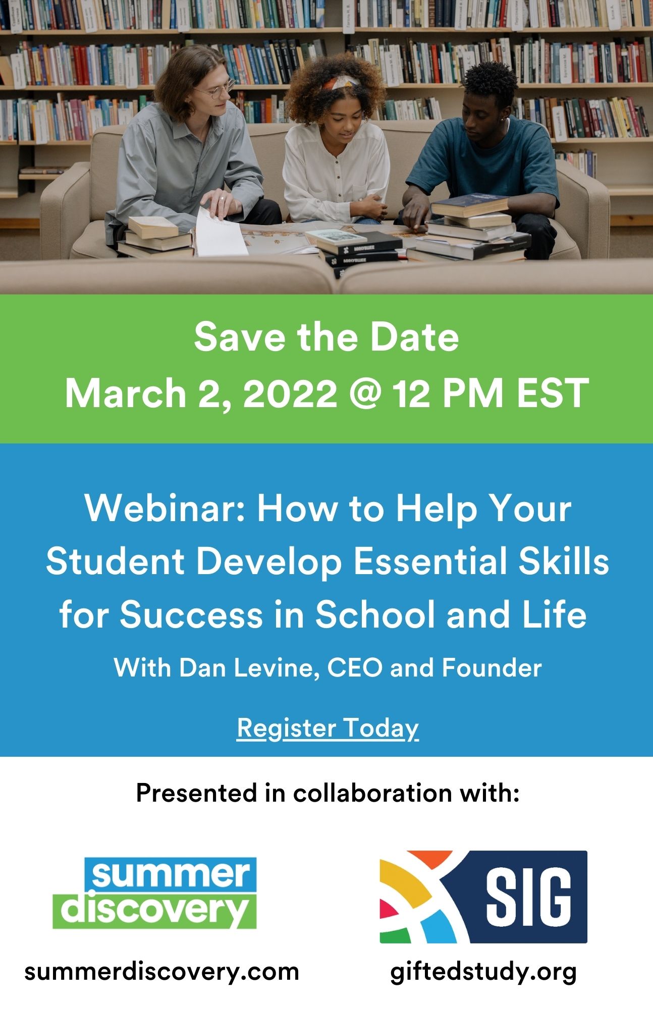save the date graphic for Essential Student Skills webinar
